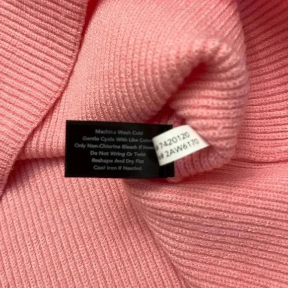 Boston Proper Sweater Dress Size XS Pink Balloon Sleeve Turtleneck Barbie Winter - Picture 8 of 14